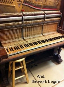 Wes Flinn RPT - 1892 J&C Fischer Upright 57″ Cabinet Grand Piano