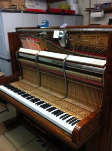 Wes Flinn RPT - 1892 J&C Fischer Upright 57″ Cabinet Grand Piano